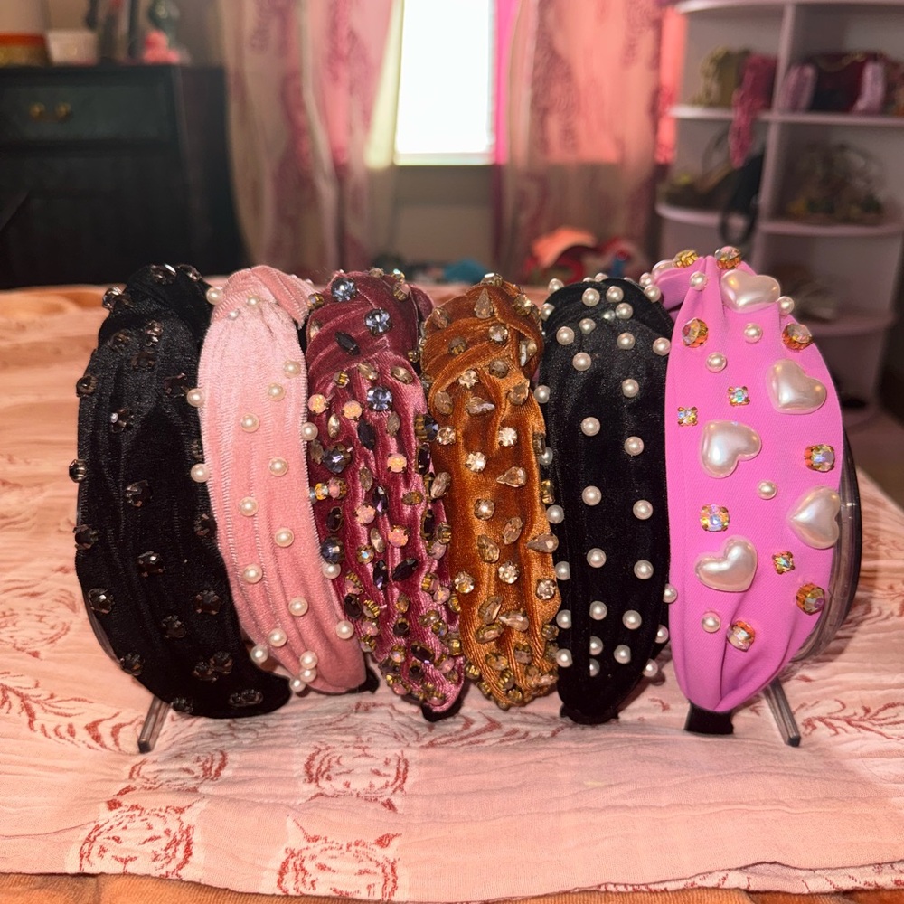 9 Pearl and Gem Embellished Headbands